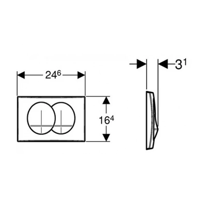 Taster Geberit DELTA 20 bijeli