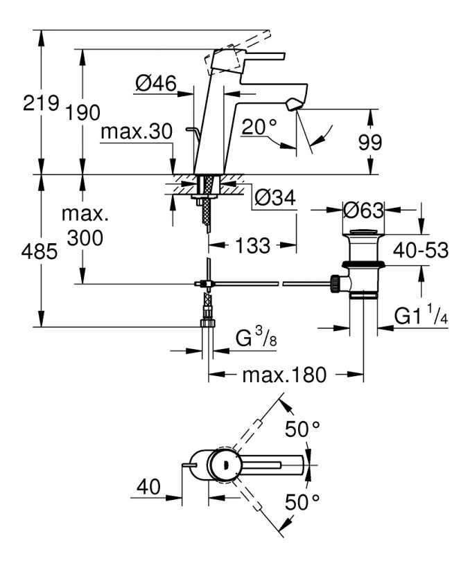 Baterija za lavabo GROHE CONCETTO