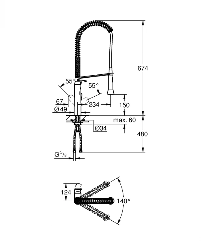 Baterija za sudoperu GROHE K7