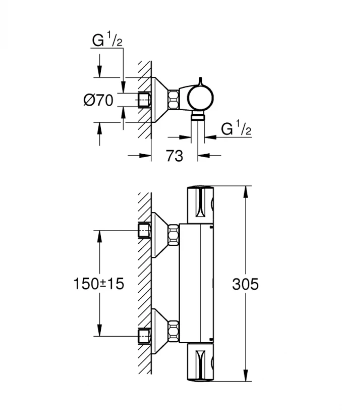 Termostatska baterija za tuš kabinu GROHE GRT800