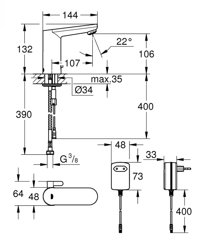 Baterija senzorska GROHE EUROSMART COSMOPOLITAN E