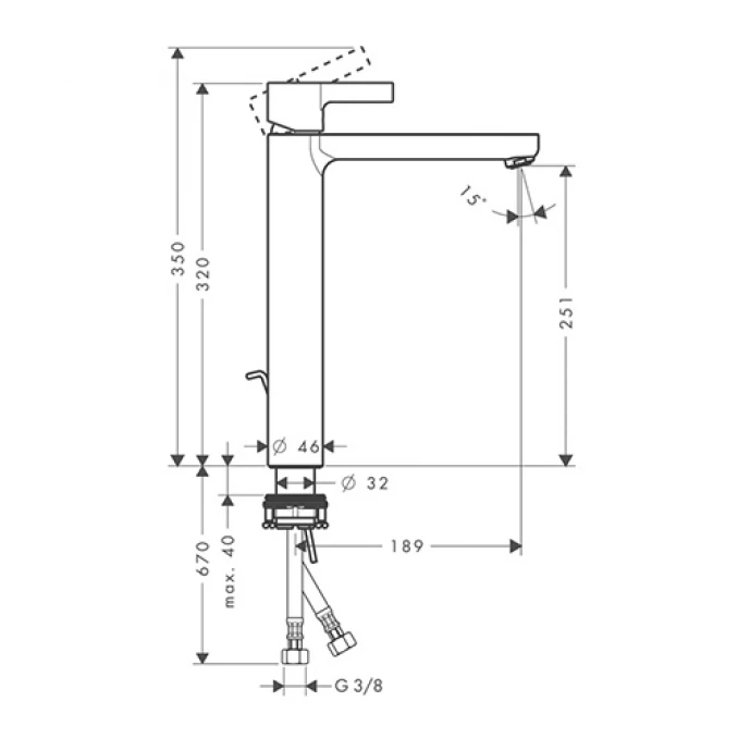 Baterija za lavabo HANSGROHE METRIS S