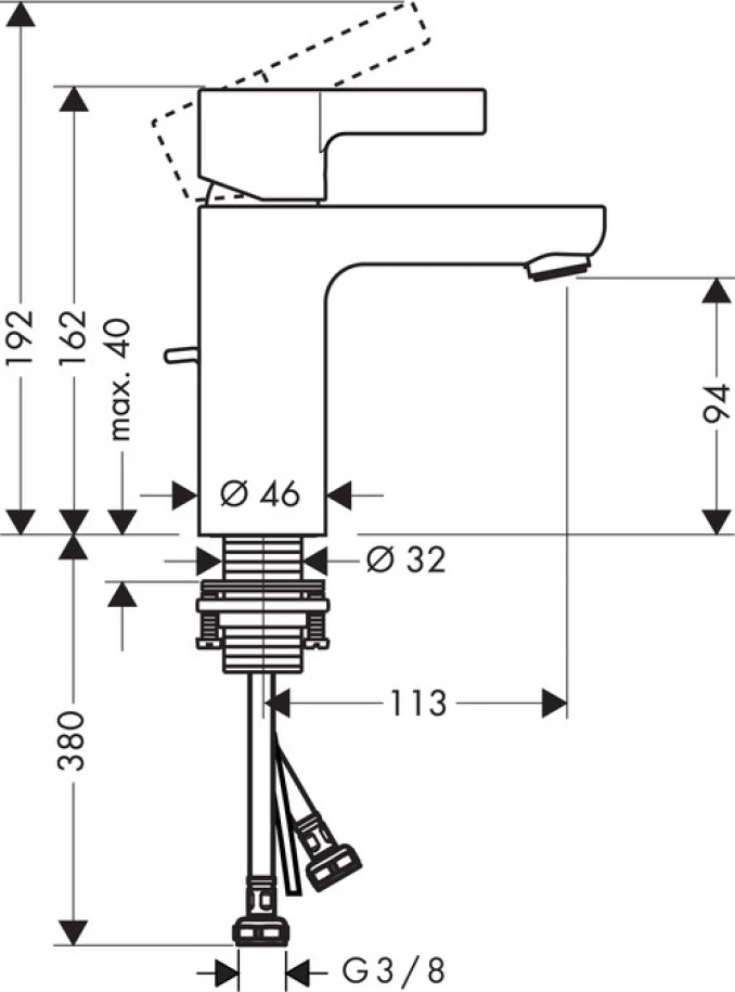 Baterija za lavabo HANSGROHE METRIS S