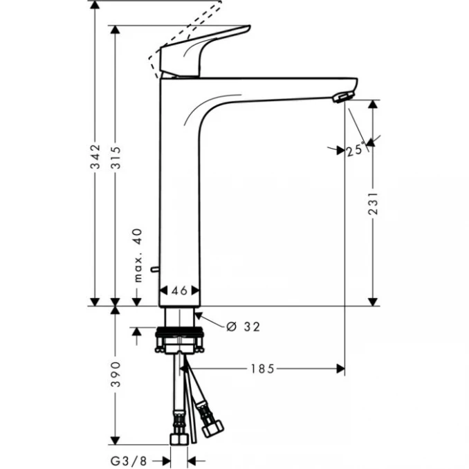 Baterija za lavabo HANSGROHE FOCUS 230