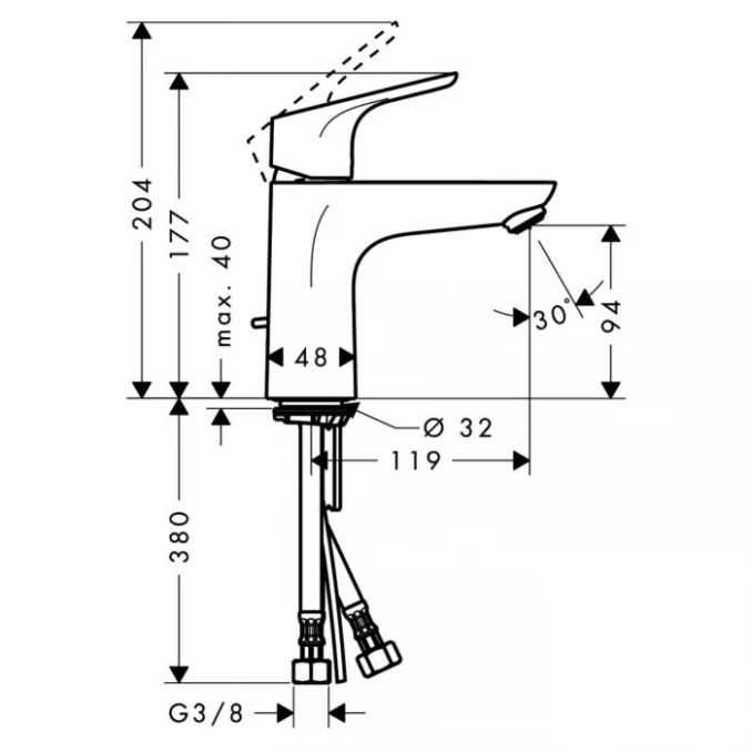 Baterija za lavabo HANSGROHE FOCUS 100