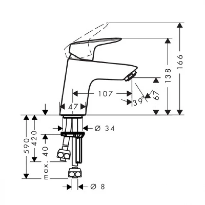 Baterija za lavabo HANSGROHE LOGIS 70