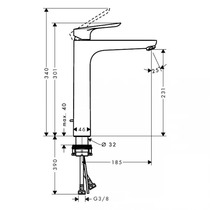 Baterija za lavabo HANSGROHE LOGIS E 230