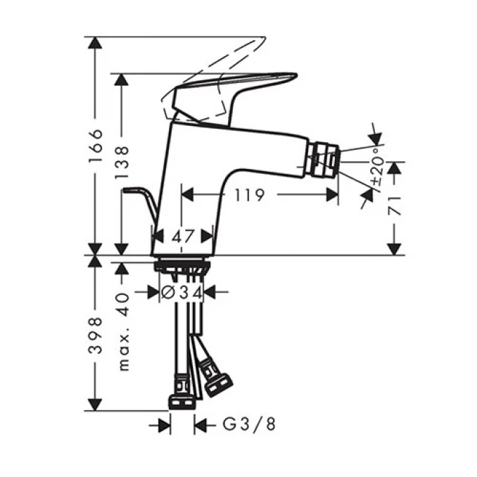 Baterija za bide HANSGROHE LOGIS