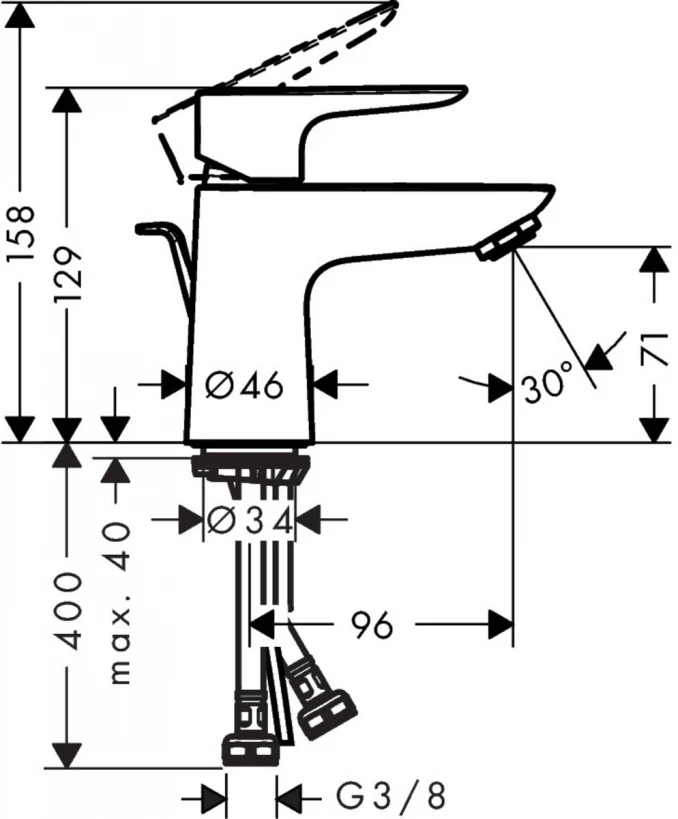 Baterija za lavabo HANSGROHE TALIS E 80