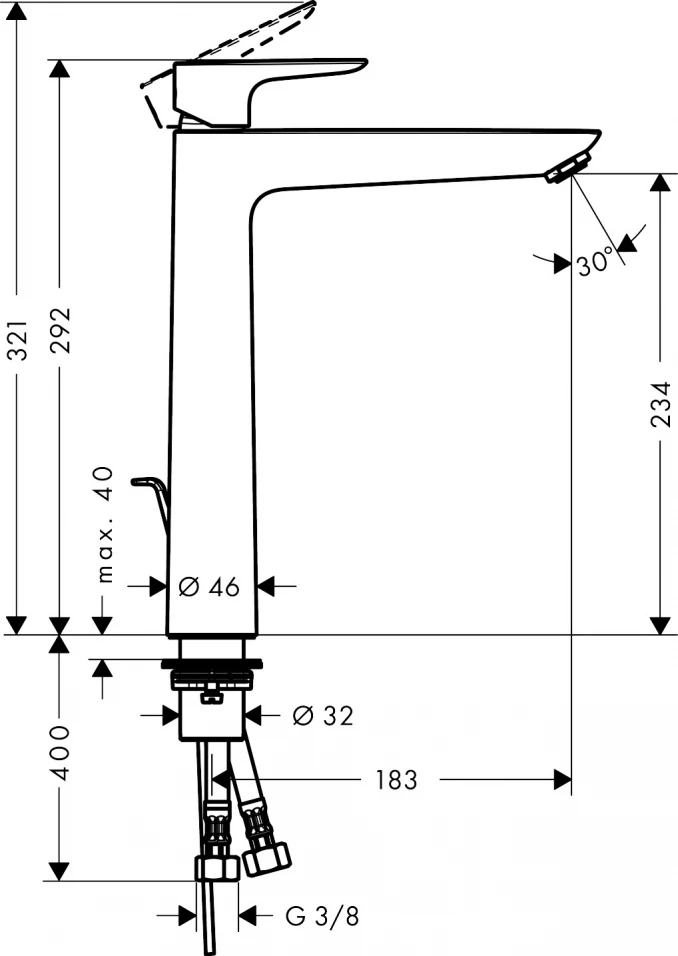 Baterija za lavabo HANSGROHE TALIS E 240