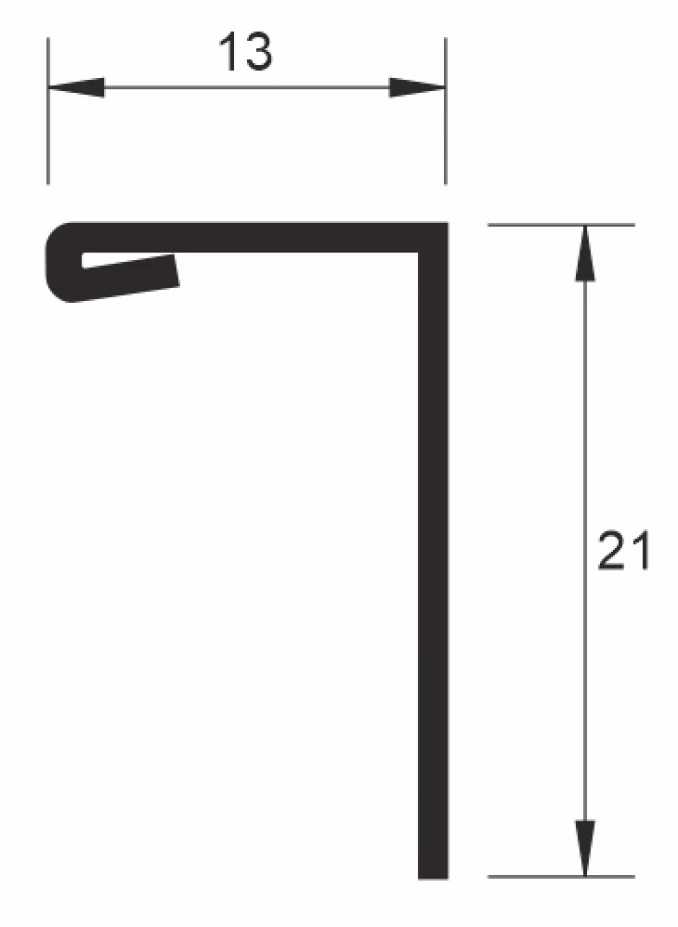 Inox-lajsna L ravna 12mm.2.7m sjajna