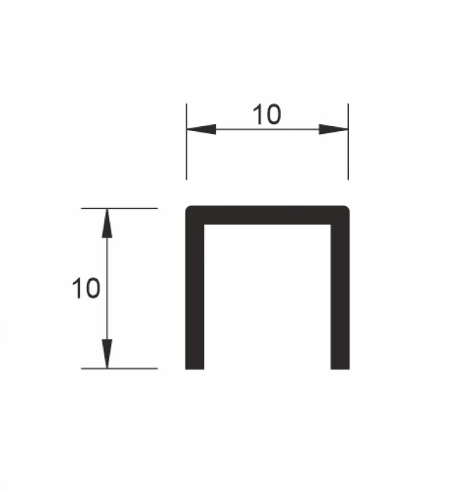 Inox- lajsna bordura. 10mm. 2.7m sjajna