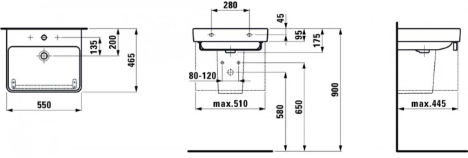 Lavabo LAUFEN PRO S 55x46,5