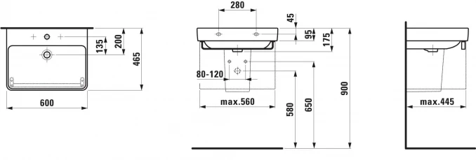 Lavabo LAUFEN PRO S 60x46,5