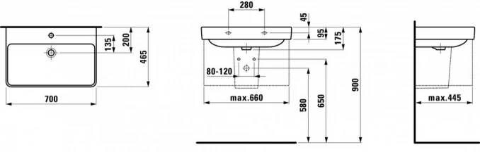 Lavabo LAUFEN PRO S 70x46,5