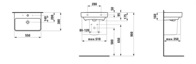 Lavabo Laufen PRO A 55X38