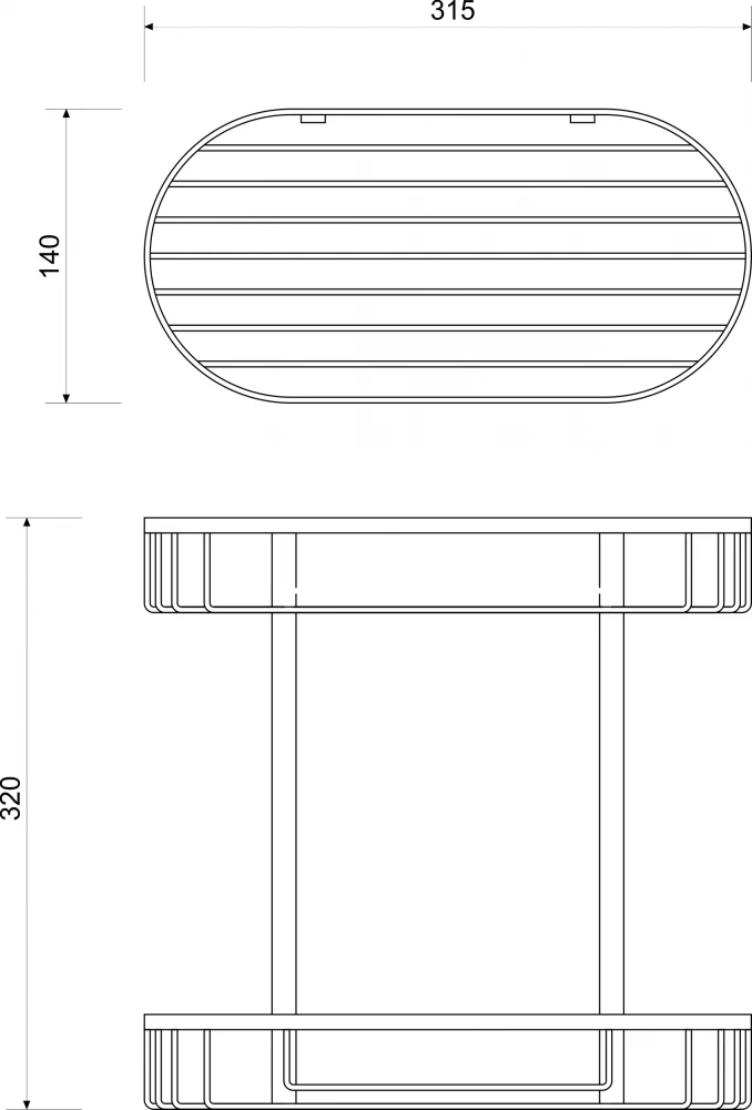 Držač MINOTTI 330x170x330 žičani dupli aluminijum